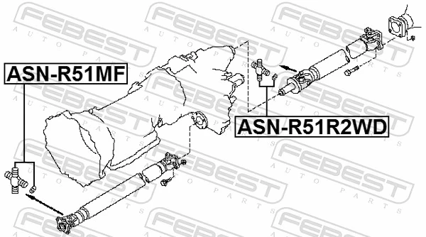 ASNR51MF Febest Cruceta del eje de transmisión delantero