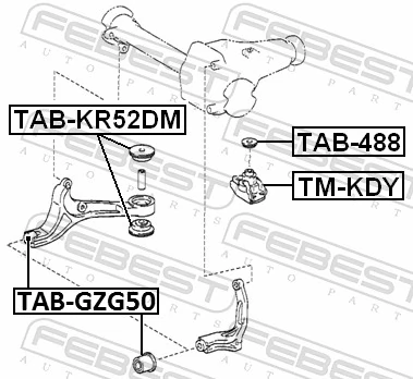 TMKDY Febest Soporte trasero del diferencial delantero
