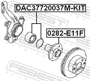 DAC37720037MKIT Febest Rodamientos de rueda delantero