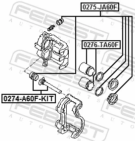 0274A60FKIT Febest Kit de reparación de pinzas