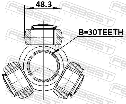 0116GRJ120 Febest Junta homocinética interior trípode