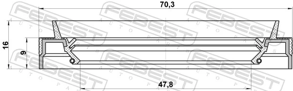 95JEZ50700916L Febest Retén del semieje delantero derecho