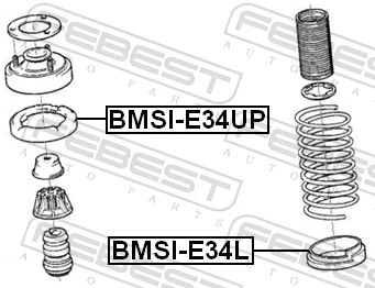 BMSIE34L Febest Aislador de resorte trasero inferior de goma