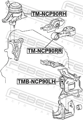 TMBNCP90LH Febest Soporte de motor izquierdo