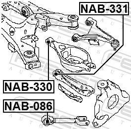 NAB331 Febest Silentblock de brazo transversal de suspensión trasera