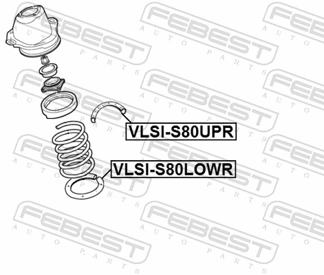 VLSIS80LOWR Febest Aislador de resorte trasero inferior de goma