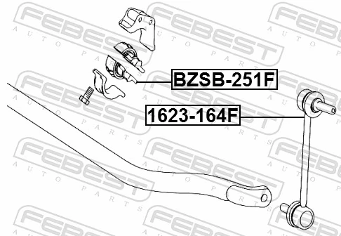 BZSB251F Febest Buje de barra estabilizadora delantera