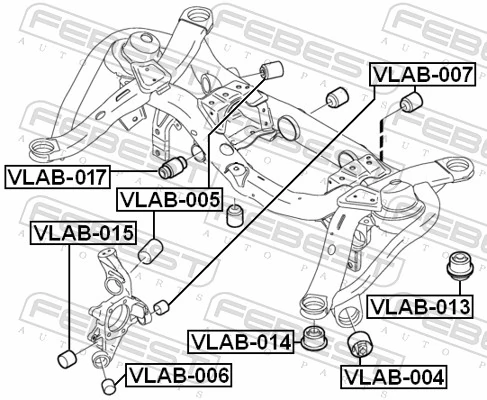 VLAB014 Febest Silentblock del puente trasero