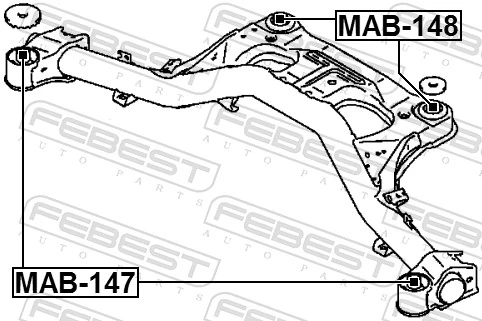 MAB147 Febest Silentblock del puente trasero