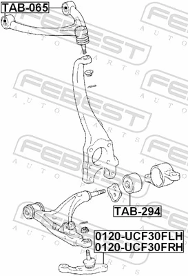 0120UCF30FRH Febest Soporte de bola inferior derecho