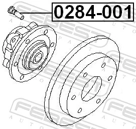 0284001 Febest Espárrago de rueda delantero