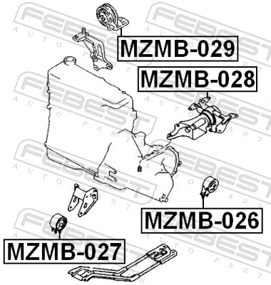 Soporte de motor trasero Mazda 323 BG