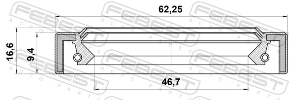 95IEY48620917C Febest Retén del eje primario de la caja de transferencia