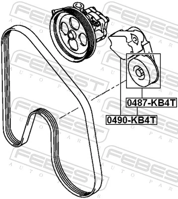 0487KB4T Febest Polea tensora