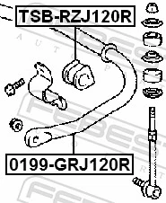 0199GRJ120R Febest Estabilizador trasero
