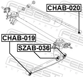 CHAB020 Febest Silentblock de brazo transversal de suspensión trasera