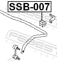 SSB007 Febest Buje de barra estabilizadora trasera