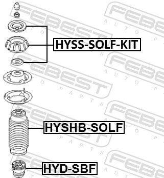 HYSSSOLFKIT Febest Soporte del amortiguador delantero