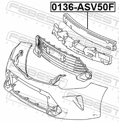Refuerzo parachoque delantero para Toyota Camry VII V50