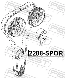 2288SPOR Febest Polea tensora intermedio de correa dentada