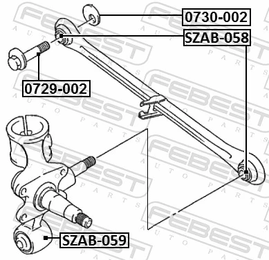 SZAB058 Febest Silentblock del brazo superior de suspensión trasera