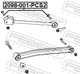 2098001PCS2 Febest Perno de brazo longitudinal trasero (de alineación)