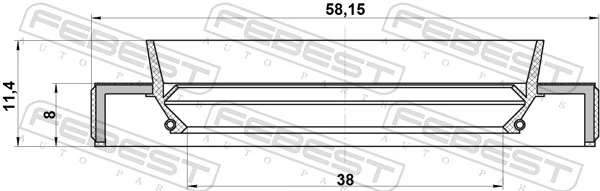 95HBY40580811R Febest Retén del semieje delantero derecho