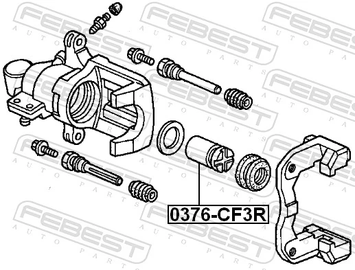 0376CF3R Febest Émbolo de la pinza de freno trasera