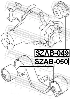 SZAB050 Febest Silentblock delantero del soporte de la traviesa del diferencial trasero