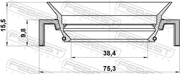 95HCY40751016C Febest Retén del piñón del diferencial trasero