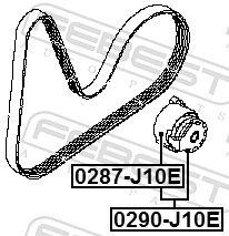 0287J10E Febest Polea tensora