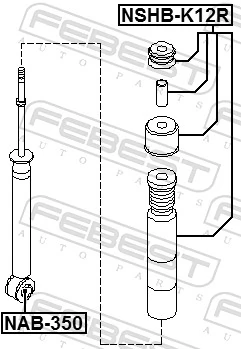 Silentblock amortiguador trasero para Nissan Tiida  C11X