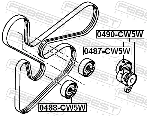 0487CW5W Febest Polea tensora