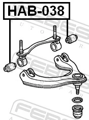 HAB038 Febest Buje del brazo de suspensión delantero superior