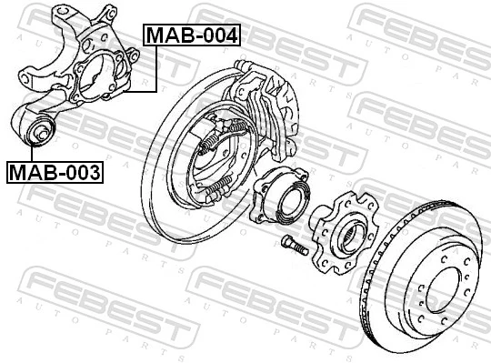 MAB004 Febest Buje de mangueta trasera