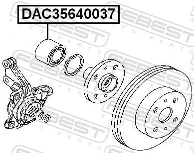 DAC35640037 Febest Rodamientos de rueda delantero