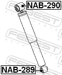 NAB290 Febest Buje de amortiguador trasero