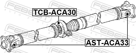 TCBACA30 Febest Rodamiento central del eje de transmisión