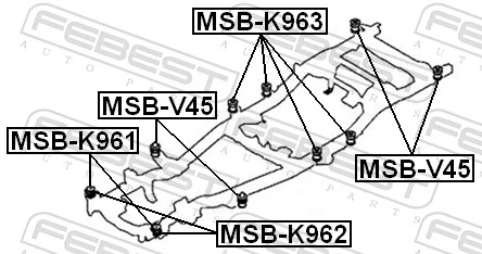 MSBK963 Febest Cojín de bastidor