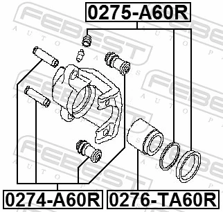 0274A60R Febest Kit de reparación de pinzas
