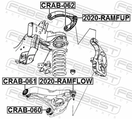 2020RAMFLOW Febest Rótula inferior de suspensión