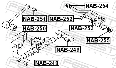 NAB253 Febest Silentblock de brazo transversal de suspensión trasera