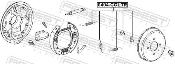 0404COLTR Febest Kit de montaje de zapatas de freno traseras