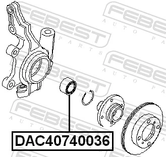 DAC40740036 Febest Rodamientos de rueda delantero