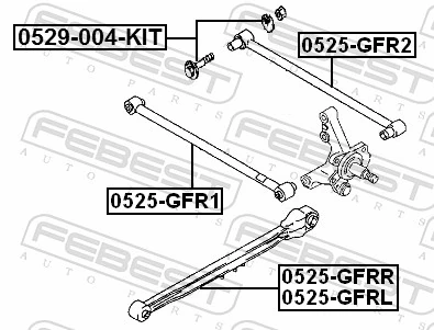 0525GFRR Febest Mangueta trasera derecha (suspensión)