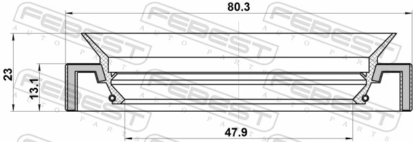 95JAY50801323L Febest Retén del semieje delantero izquierdo