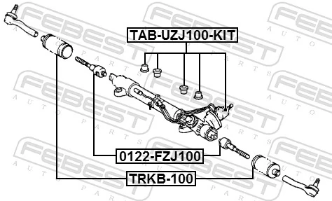 TABUZJ100KIT Febest Silentblock de montaje de la cremallera de dirección