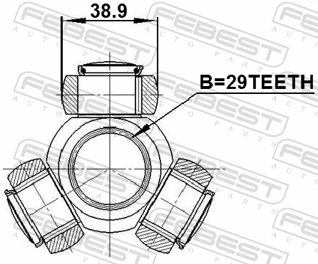 Trípode, árbol de transmisión Subaru Forester 4 S13, SJ