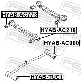 HYABAC773 Febest Buje interior del brazo transversal trasero