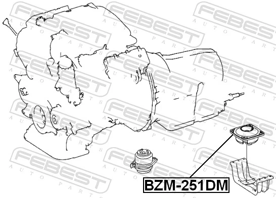 BZM251DM Febest Soporte de caja de velocidades